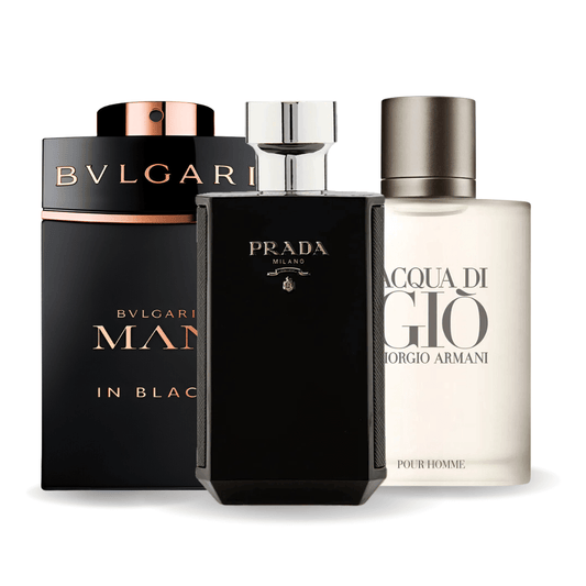 ZESTAW: BVLGARI IN BLACK, GIORGIO ARMANI ACQUA DI GIO, L'HOMME PRADA INTENSE