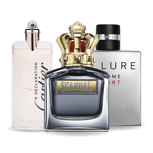 ZESTAW: ALLURE HOMME SPORTS, JEAN PAUL GAULTIER SCANDAL, CARTIER DECLARATION